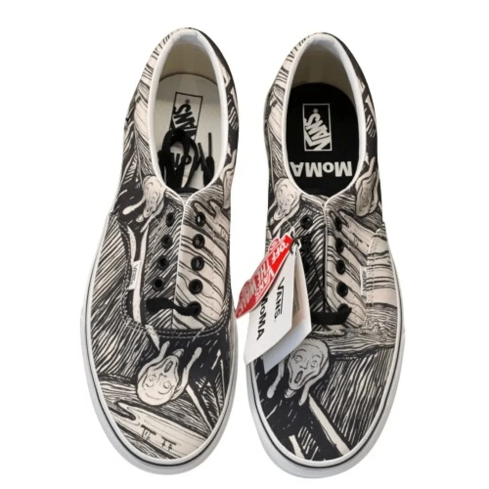 Vans Sneakers Edvard Munch Moma Women Size 6.5 Black White The Scream New